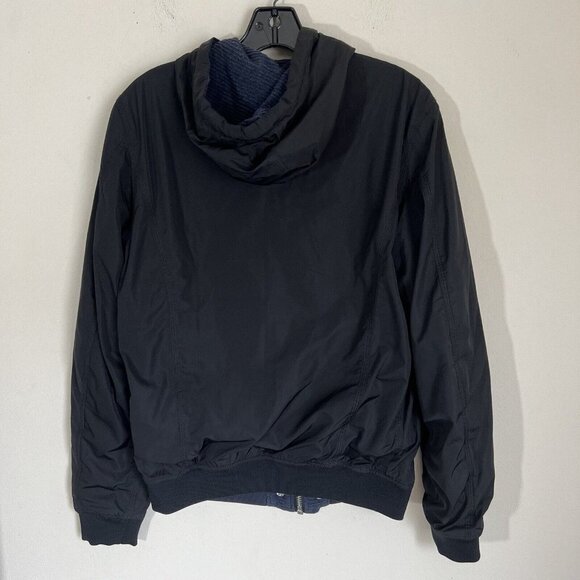 Diesel Bomber Jacket Black Blue Reversible Full Zip Size Small S Hooded - Picture 6 of 9